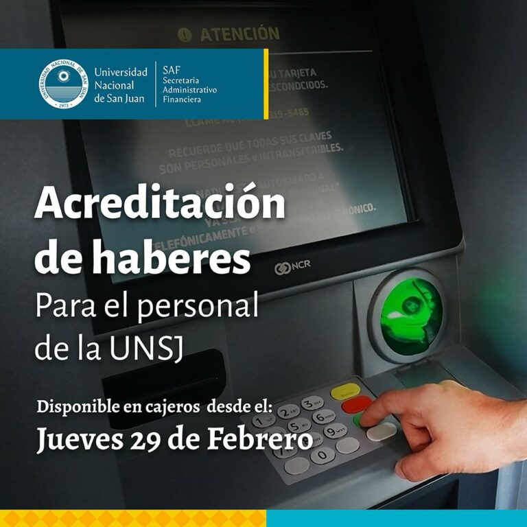 Los empleados del la UNSJ tiene sus haberes depositados